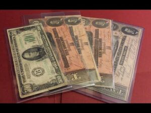 Confederate currency and $500 banknote collection