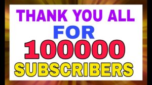 Thank you all for 100000 subscribers to your channel masterji