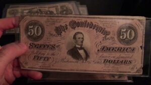 Confederate banknotes – money from the civil war (confederate money collection)