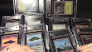 Alpha basic land set swamp island mountain forest plains all versions bgs 9