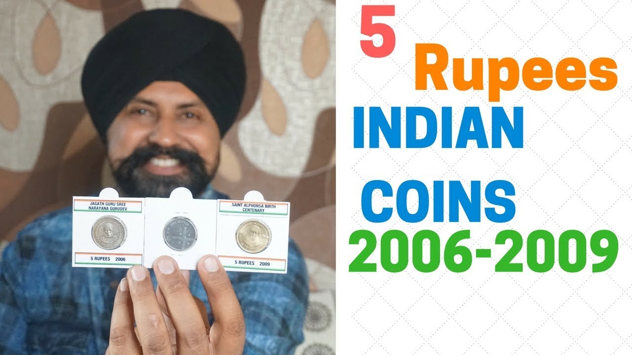 5 Rupees Indian coins from 2006-2009