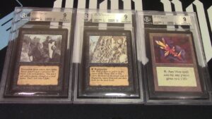 Mtg beta black knight, wall of bone, and crystal rod
