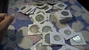 Silver coins Portuguese India rupia