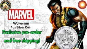 Wolverine 1oz silver Marvel series coin! Pre order and free shipping!