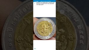 Coinbazzar.com ganesh coin indian god.. thailand issue ten bhatt commevrative issue bimetallic coin high grade