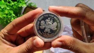 # 5 RUPEES 150 YEARS THE FIRST WAR OF INDEPENDENCE RARE COPPER NICKEL COIN #ICONICINDIA