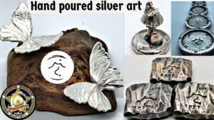 Hand poured silver art from England! Works of art from River Bank Silver.