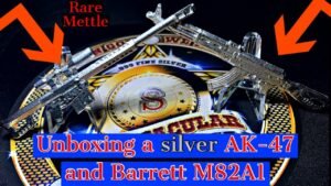 Unboxing a silver AK 47 and Barrett M82A1! Artistic and awesome poured silver!