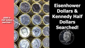 Eisenhower Dollars & Half Dollar Coin Roll Hunting