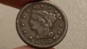 1847 U.S. Braided Hair Large Cent 1 Cent Coin • Values, Information, Mintage, History, and More