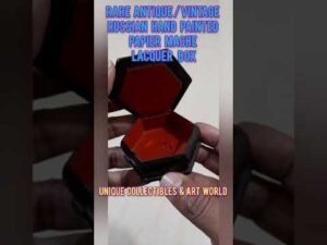 Rare Antique/Vintage Russian Hand Painted Papier Mache Lacquer Box #shorts