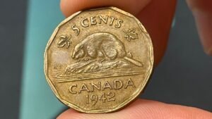 1942 Canada 5 Cent Tombac Coin • Values, Information, Mintage, History, and More