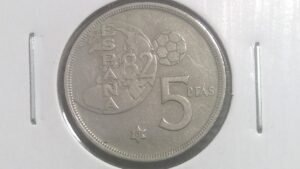 1980 (81) Spain 5 Pesetas Coin (1982 FIFA World Cup) • Values, Info, Mintage, History, and More