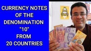 My Currency Collection of 10 Denomination Banknotes (Fiji Dollar, Canada Dollar, US Dollar etc)