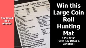 Subscriber giveaway: win a coin roll hunting mat by showing off a coin from your collection