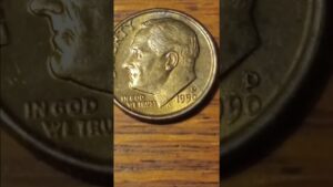 1990 d gold plated dime rim error