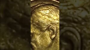 1974 dime cud die Crack gold toned