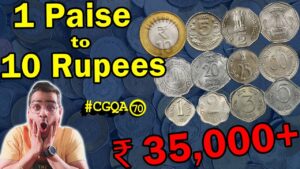 Chillar gyan ₹35,000 के सिक्के! 1 paise to 10 rs coins value | 2 rs coin value 2004 | rare half anna #cgqa 70