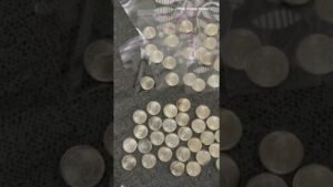 Sorting out my gem brilliant UNC hoard of 1/4₹ 1942 😊#india #rolls #silver #british