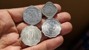 Iconic india 5 paise coin 1969 bombay mint | 10 paise 1974 hyderabad mint | 20 paise 1997 hyderabad mint