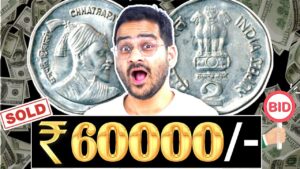 Chillar gyan 💥sold for rs. 60,000🤩 x.rare 2 rs. coin value c. shivaji maharaj! old coins value! #oldcoins #viral