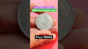 Coinbazzar.com east india company one rupee 1840 victoria queen divided legend coin price 5000 british silver sikka