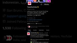 Youtube official page on twitter to get help and support.